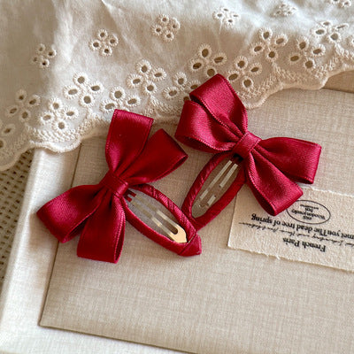 Classic Satin Bow Snap Clip