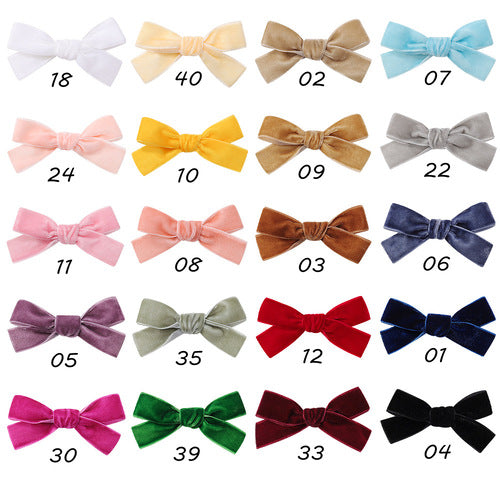Multicolored Bow Velvet Hair Clips