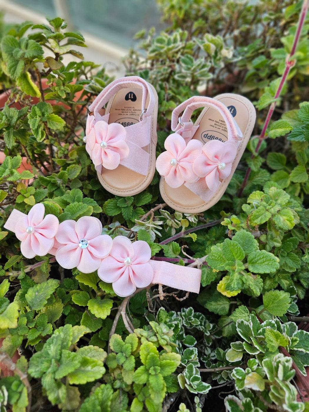 The pink petals kiss sandals