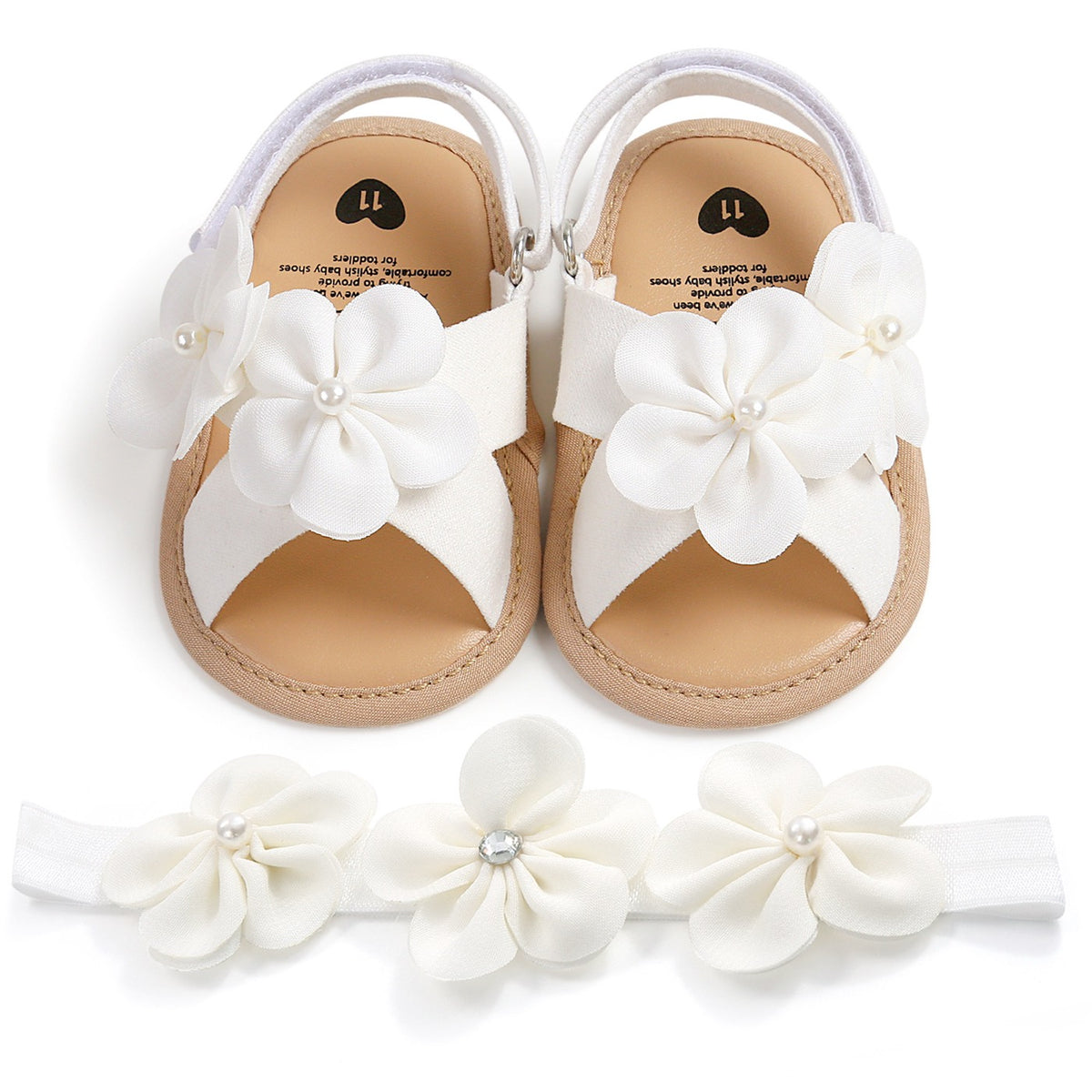 The white petals kiss sandals