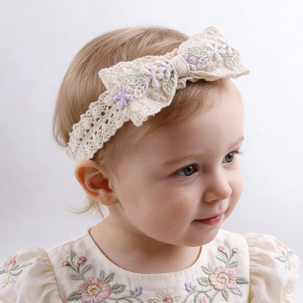 Vintage style bow baby headband