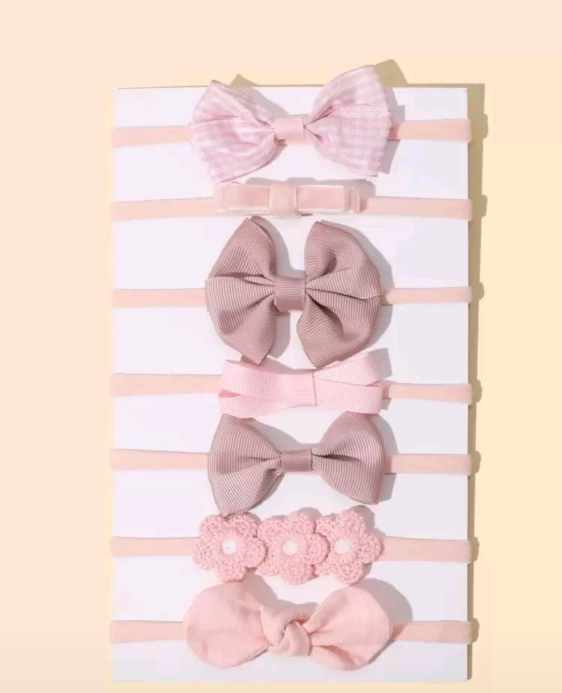 Sweet pink baby headband set