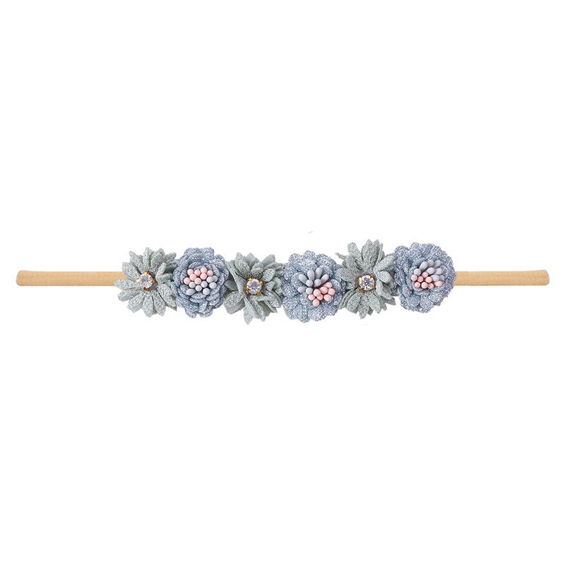 Aqua floral baby headband
