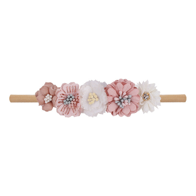 Mixed white/pink floral headband