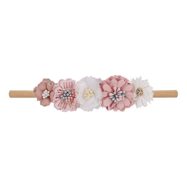 Mixed white/pink floral headband