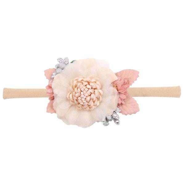 Single flower pink baby headband