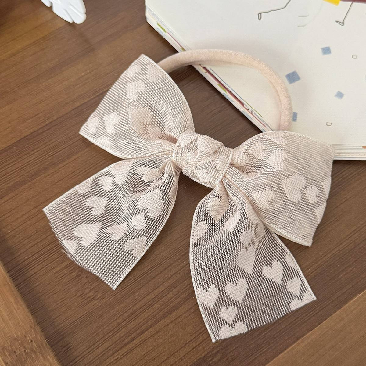 Bow tail with heart prints baby  headband