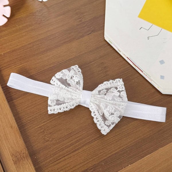 White Lace Newborn Baby Headband