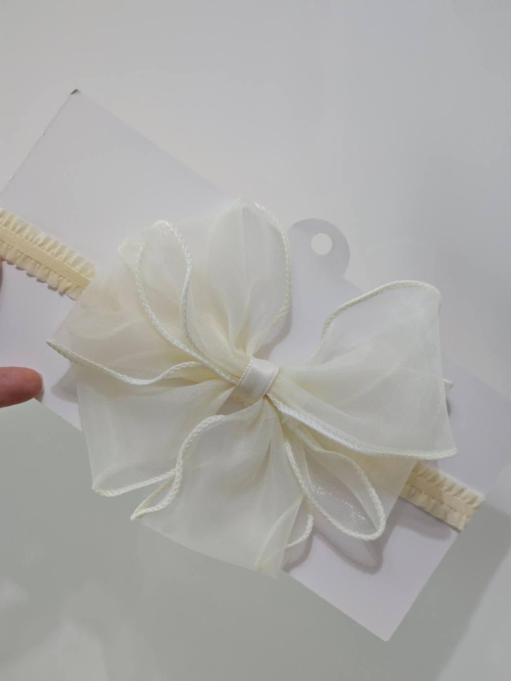 Offwhite shiffon big bow baby headband