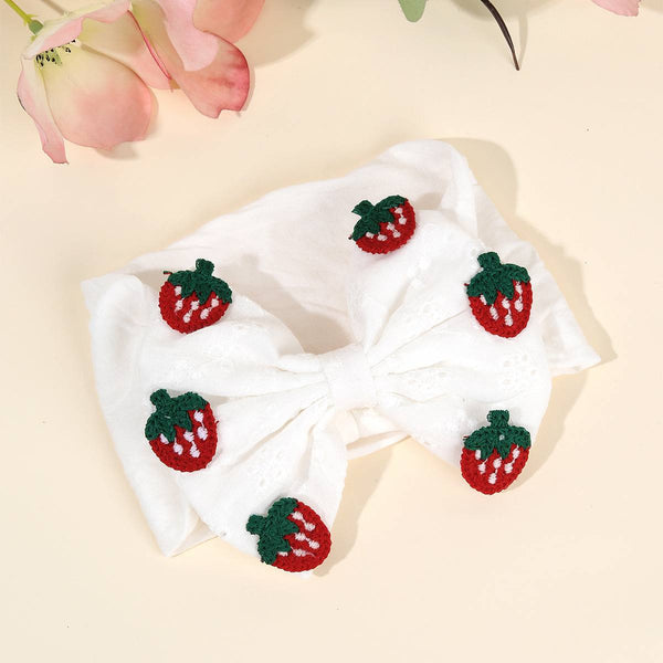 Strawberry Designed Big Bow Baby Headband