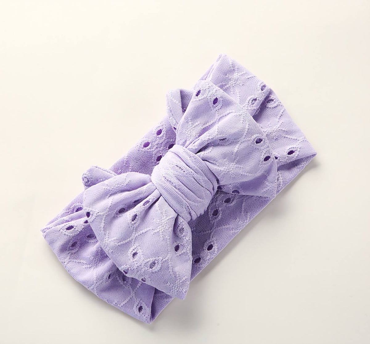 Embroidered Big Bow Baby Headband