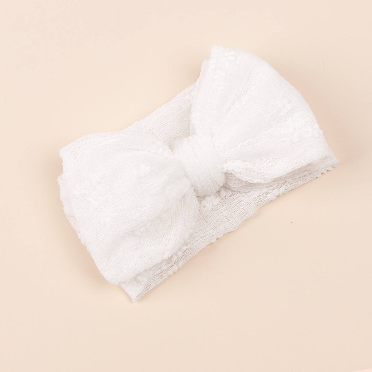 Soft Embroidered Big Bow Baby Headband