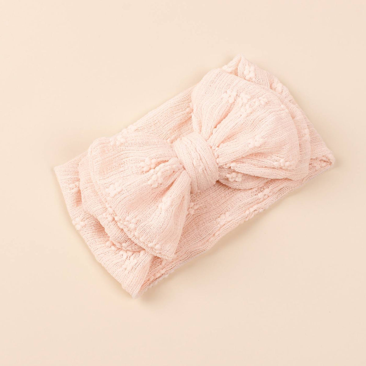 Soft Embroidered Big Bow Baby Headband