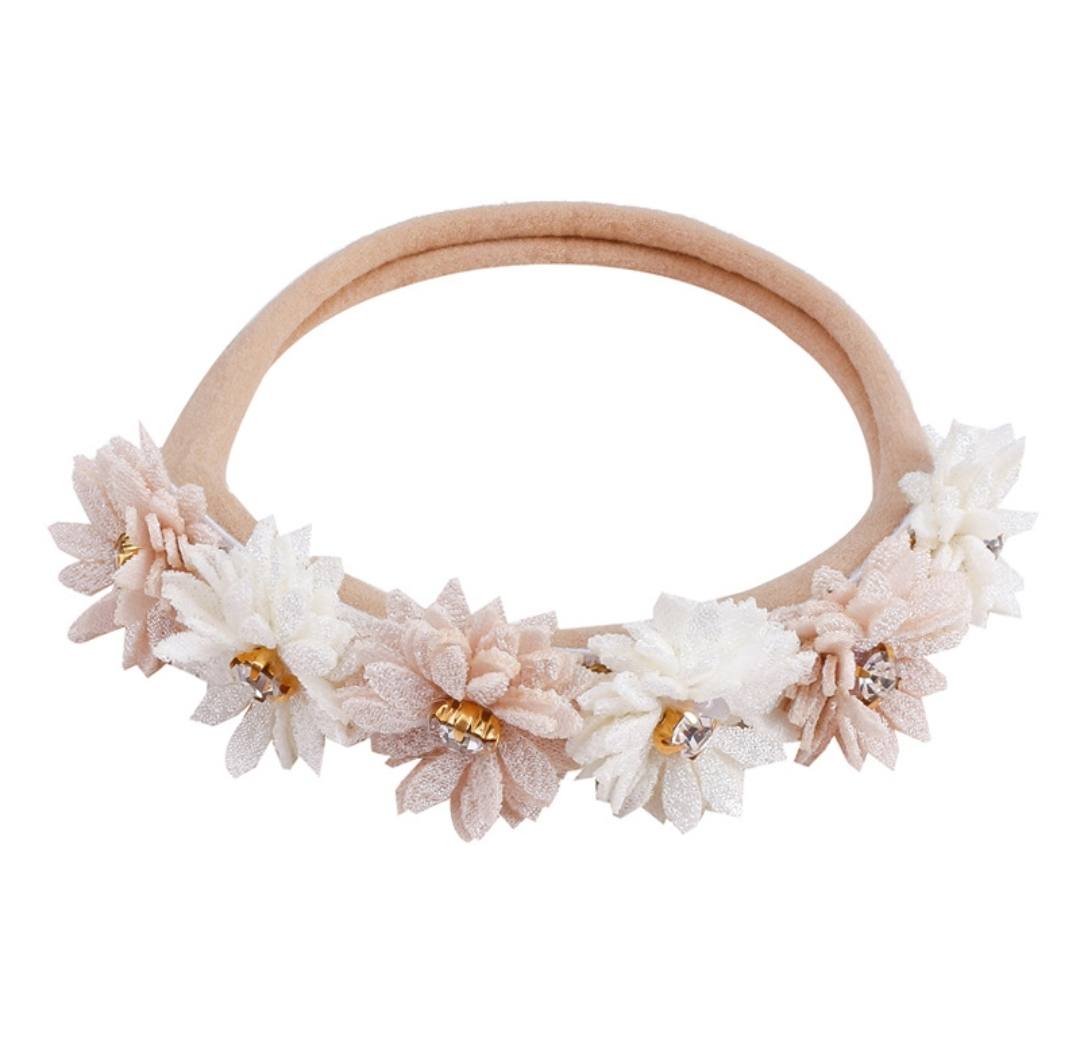 Offwhite floral  baby headband