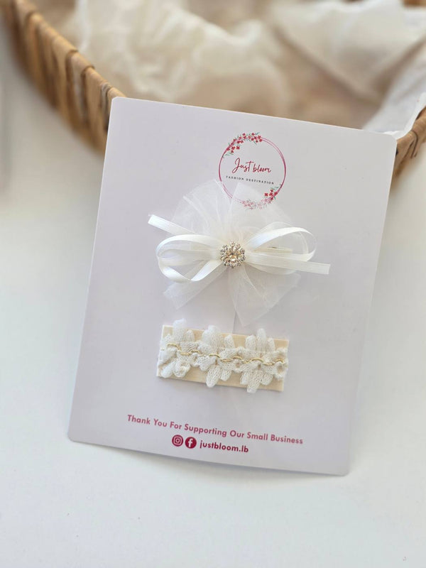 2pcs Offwhite Dreamy Hair Clip Set