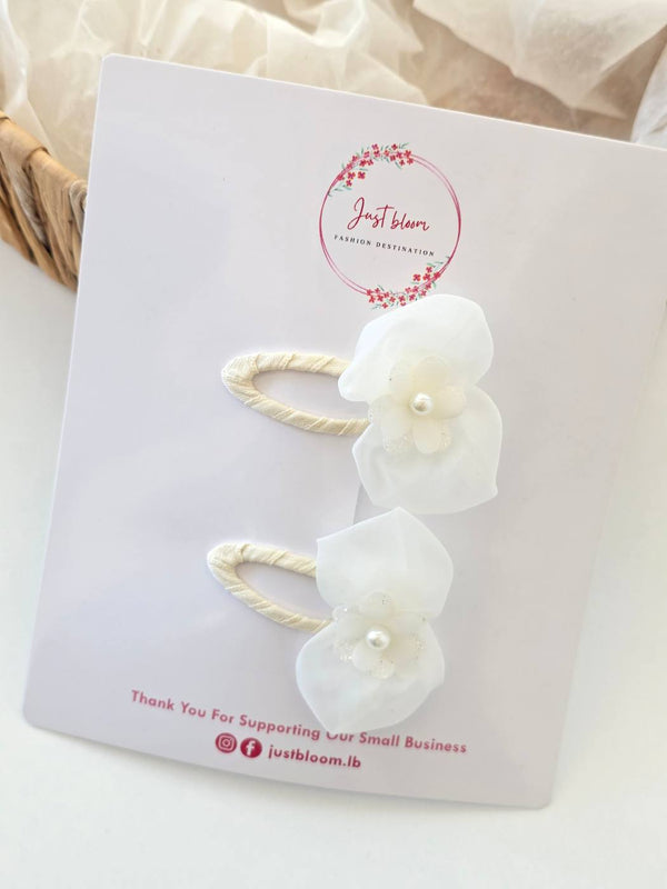 2pcs Heavenly White snap clip set
