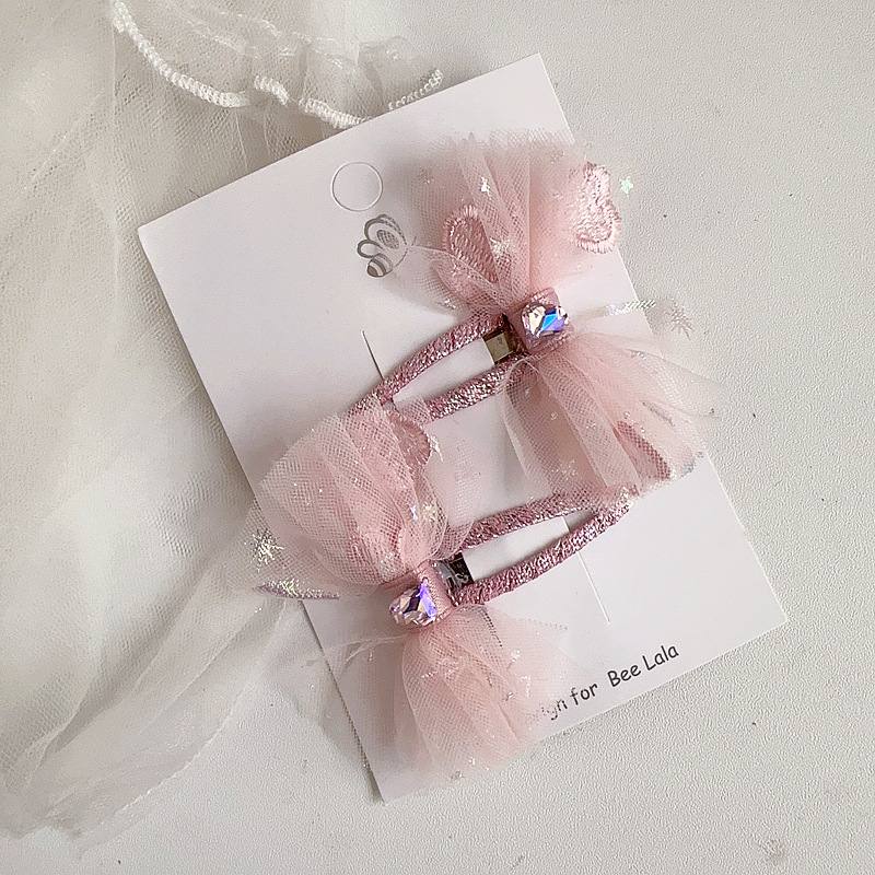 2pcs Rose Golg Tulle Biw Snap Clips