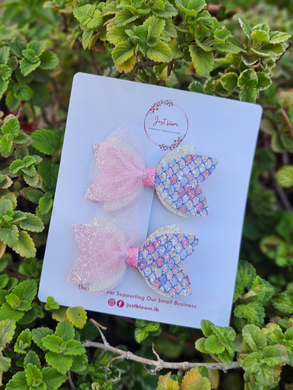 2pcs Mermaid Tail Bow Hair Clip