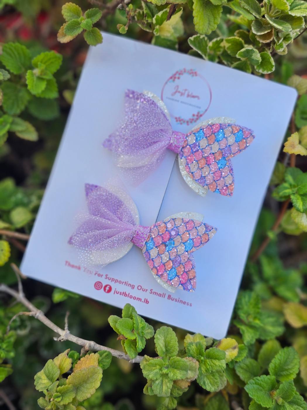 2pcs Mermaid Tail Bow Hair Clip