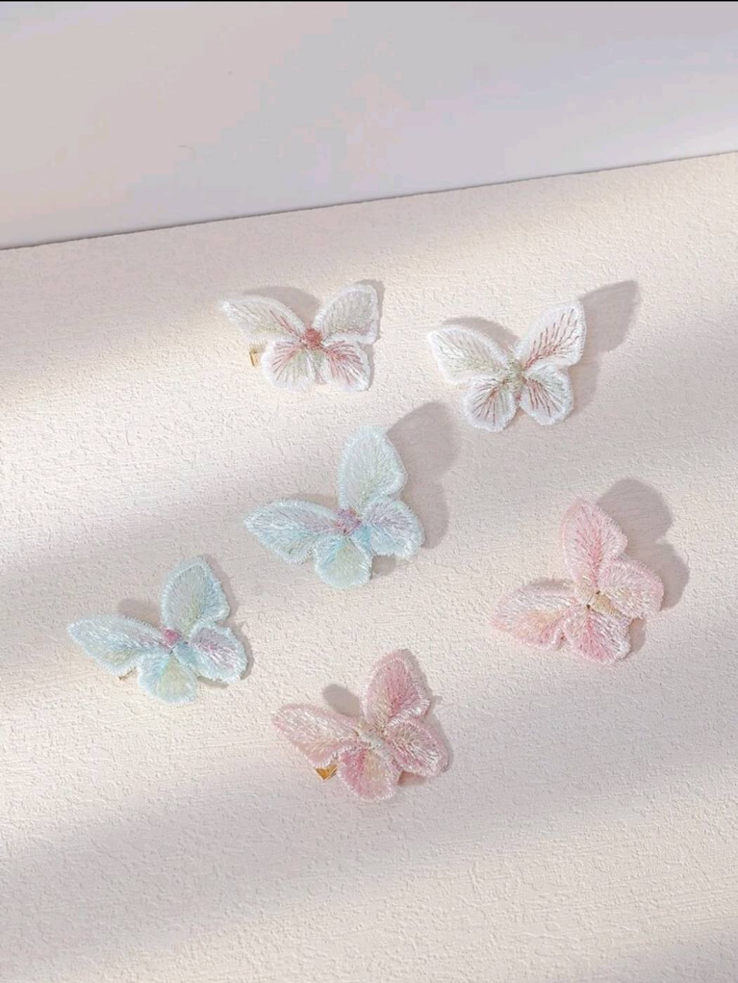 6pcs Colorful Butterfly Hair Clip Set