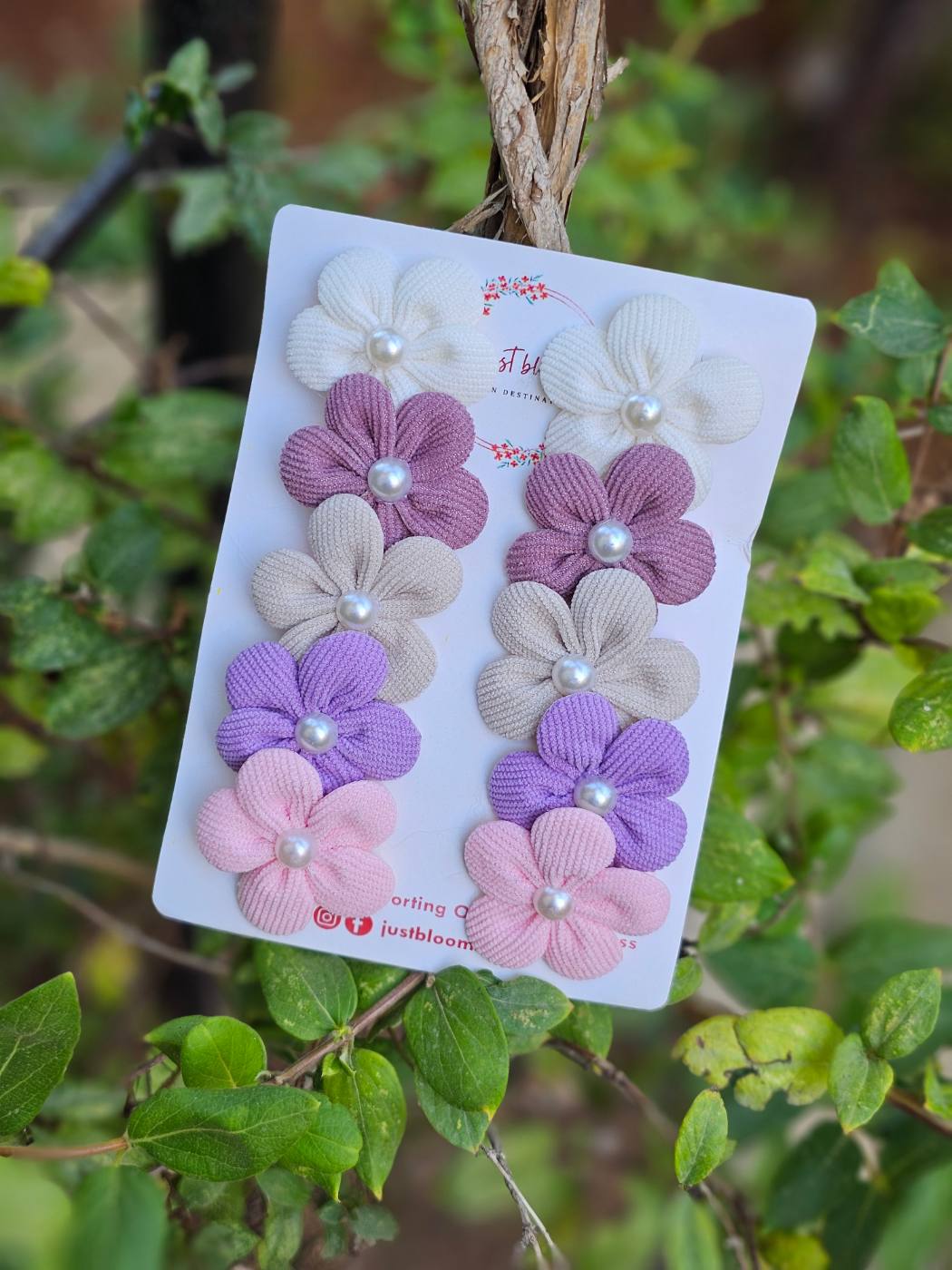 10pcs Summery Colors Flower Hair Clip Set
