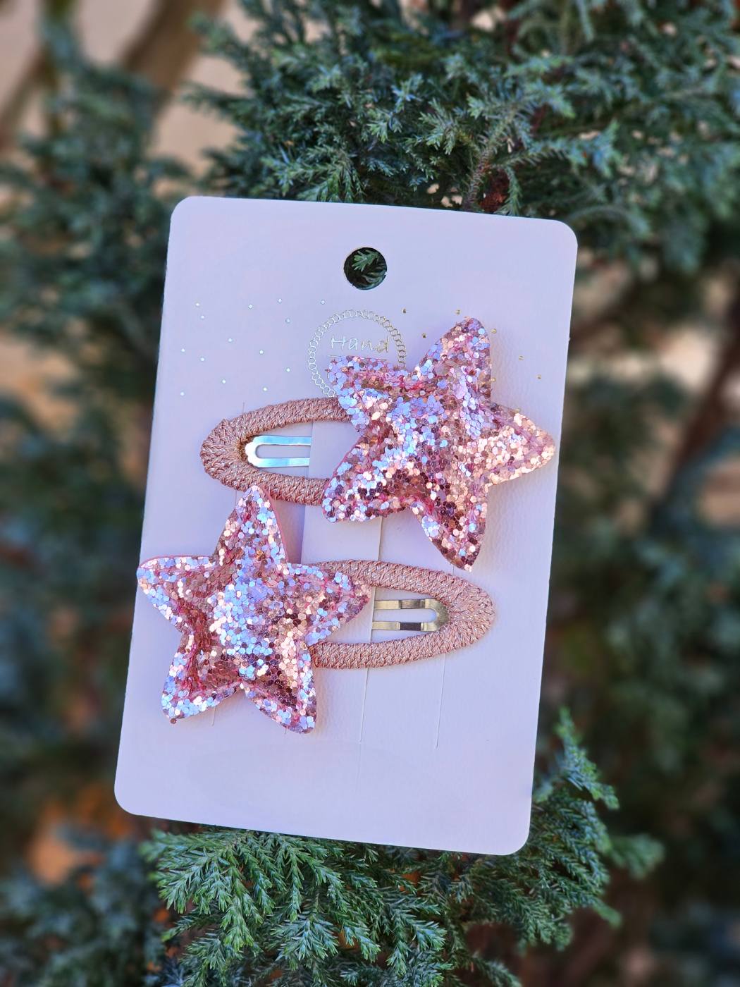 2pcs Glittery Star Snap Clip