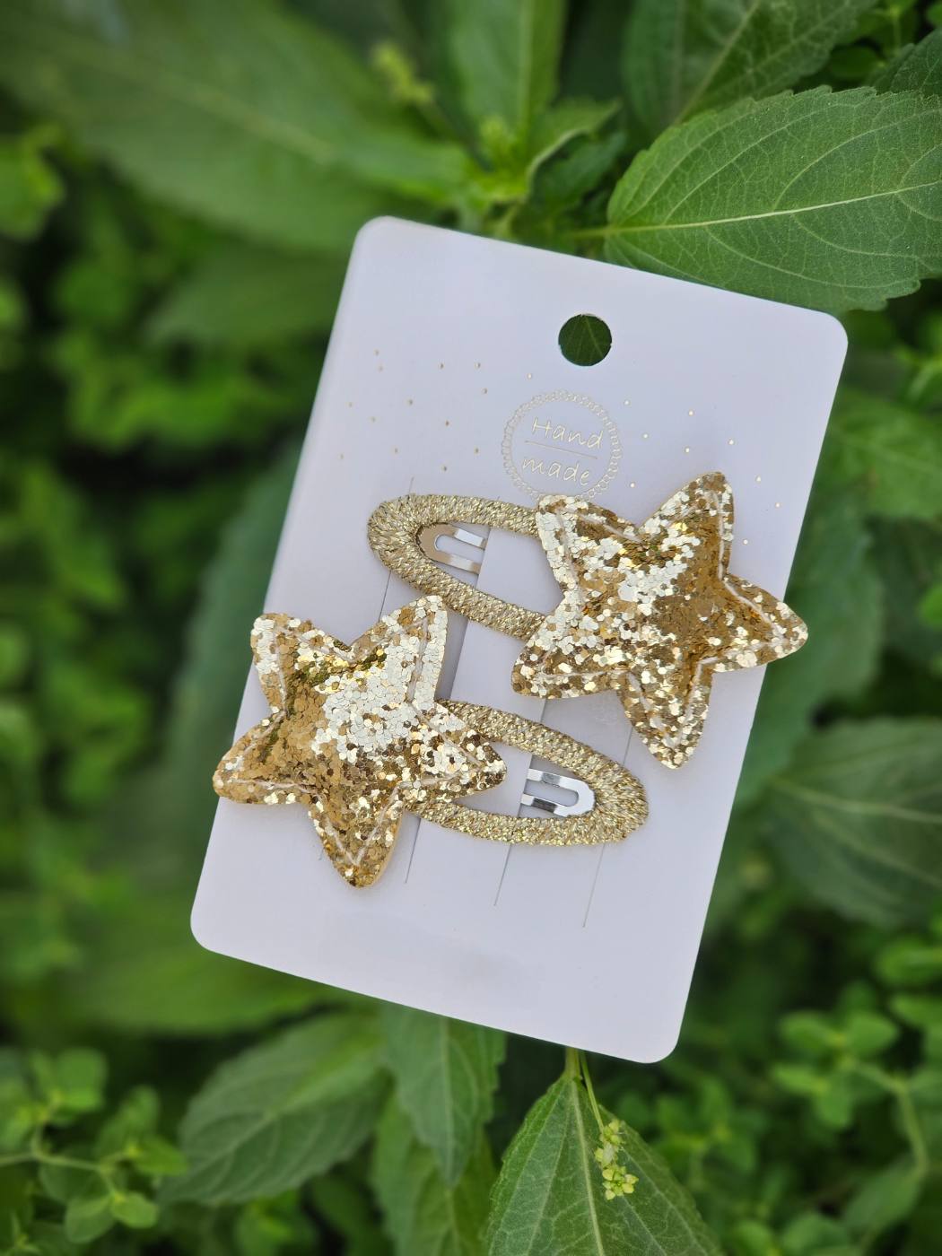 2pcs Glittery Star Snap Clip