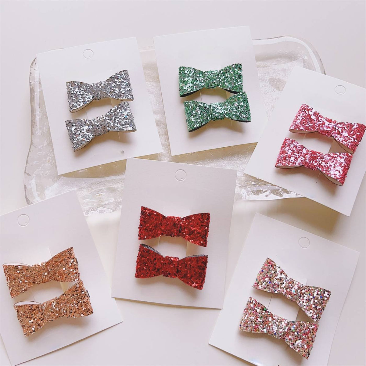 2pcs Sparkly Bow Hair Clip