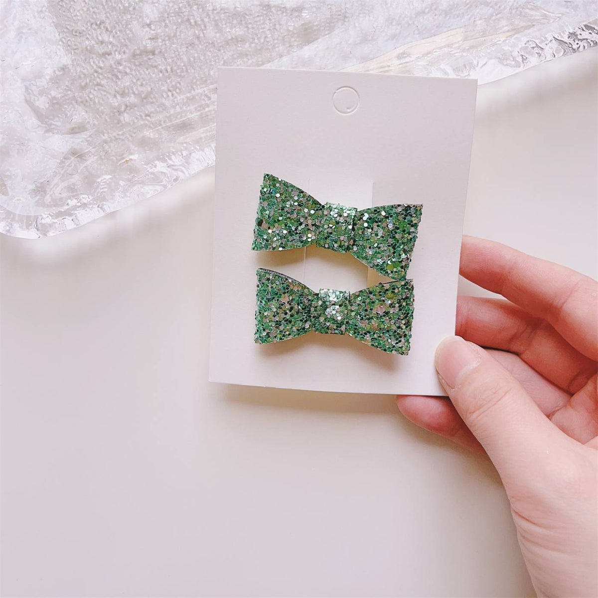 2pcs Sparkly Bow Hair Clip