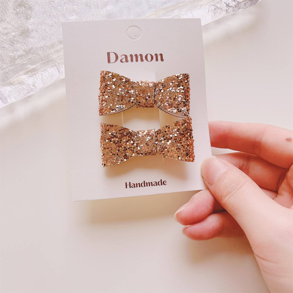 2pcs Sparkly Bow Hair Clip