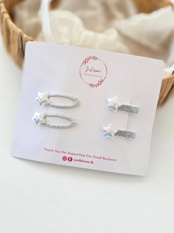 2pcs Silver Mist Mini Hair Clip