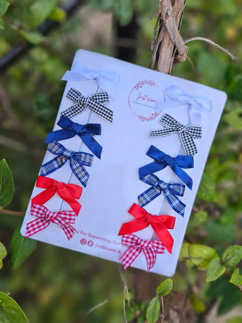 12pcs Mini Bow Hair Clip Set