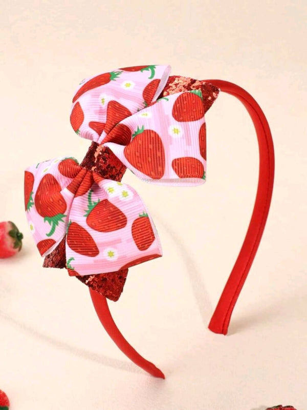 1pc Pink and Red Strawberry Head Band