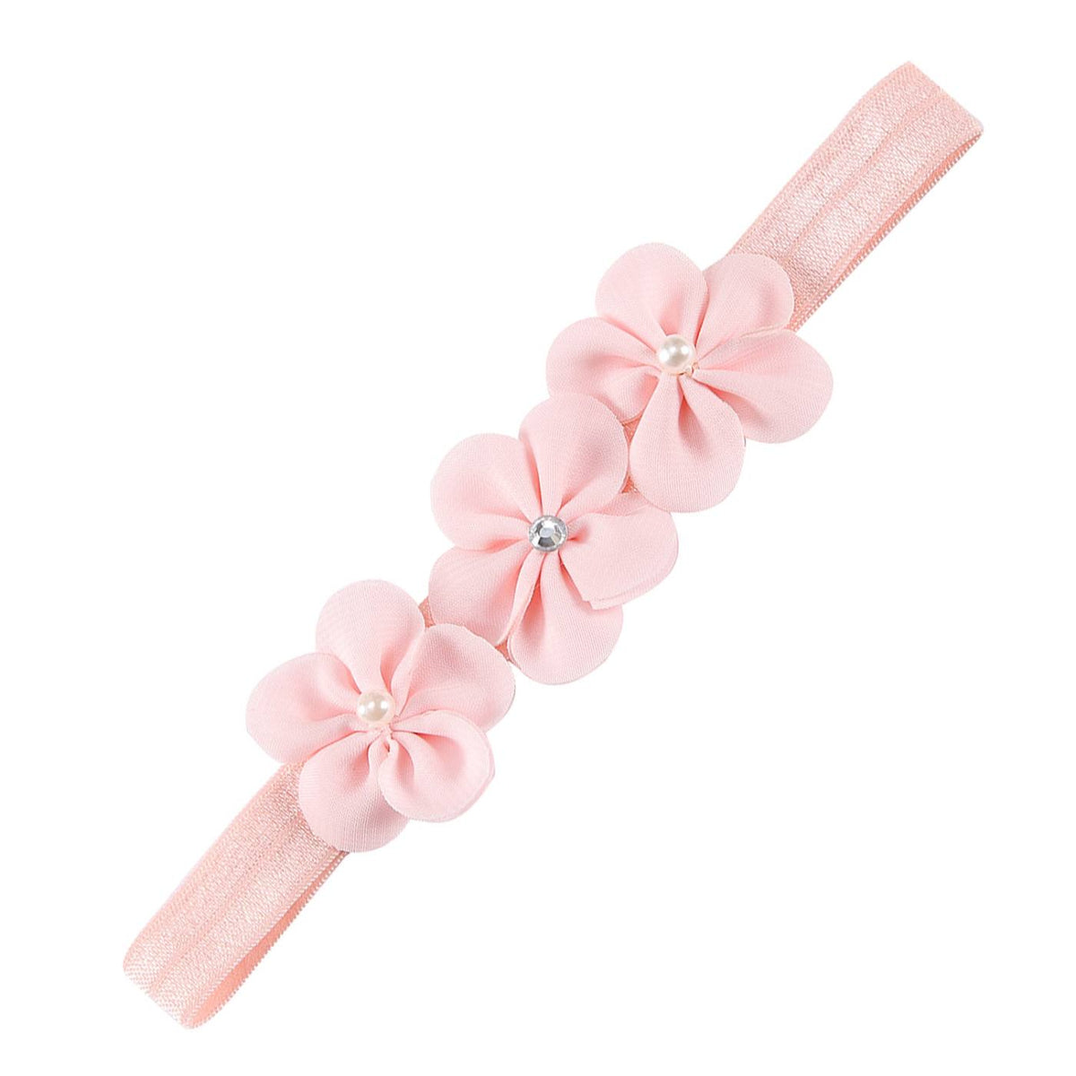 Floral Baby Headband with Pearls
