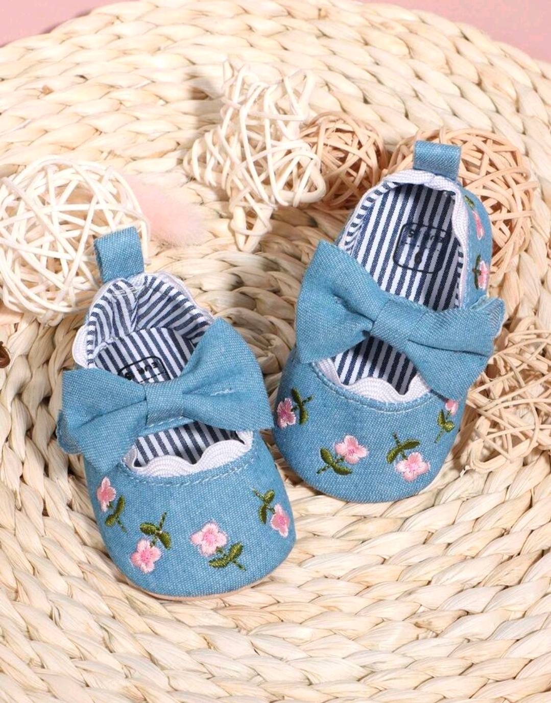 Soft Denim Blue Newborn Ballerina