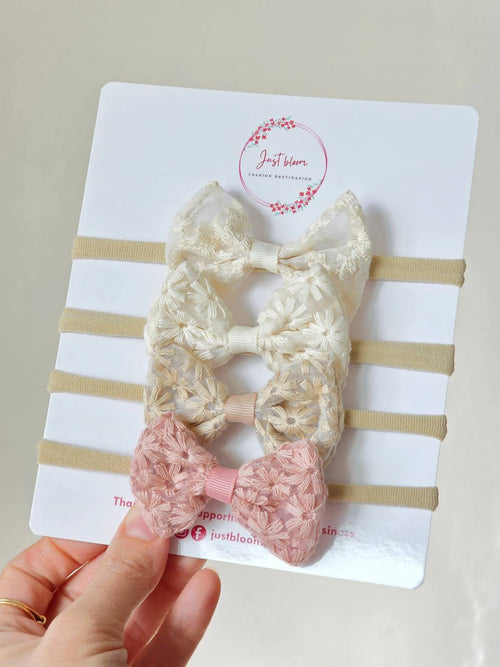 1PC Embroidered Bow Baby Headband