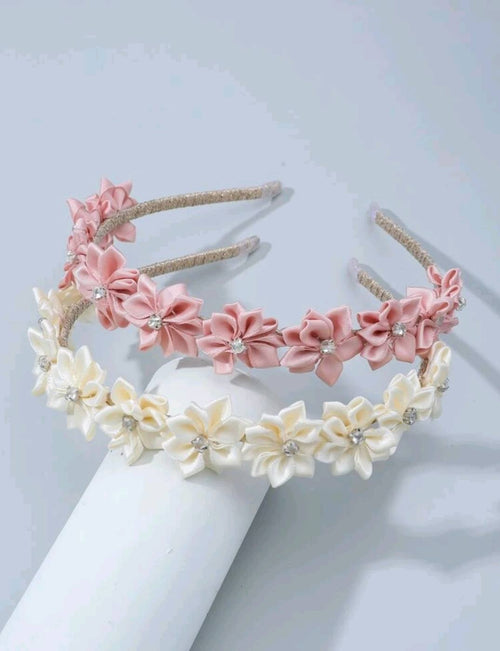 1pc Satin Flowers Girl's Head Band