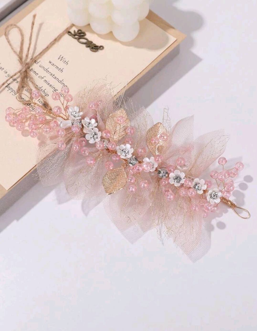 1pc Rose Gold Petals Headpiece
