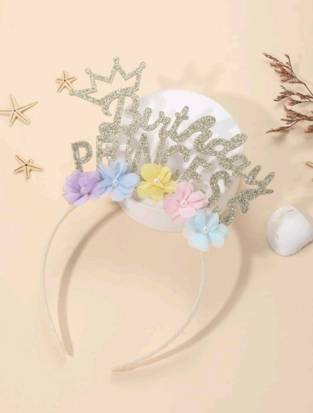 1pc Floral Birthday Princess Crown