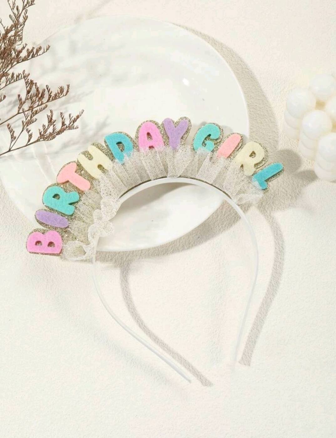 1PC Multicolored Birthday Girls Crown