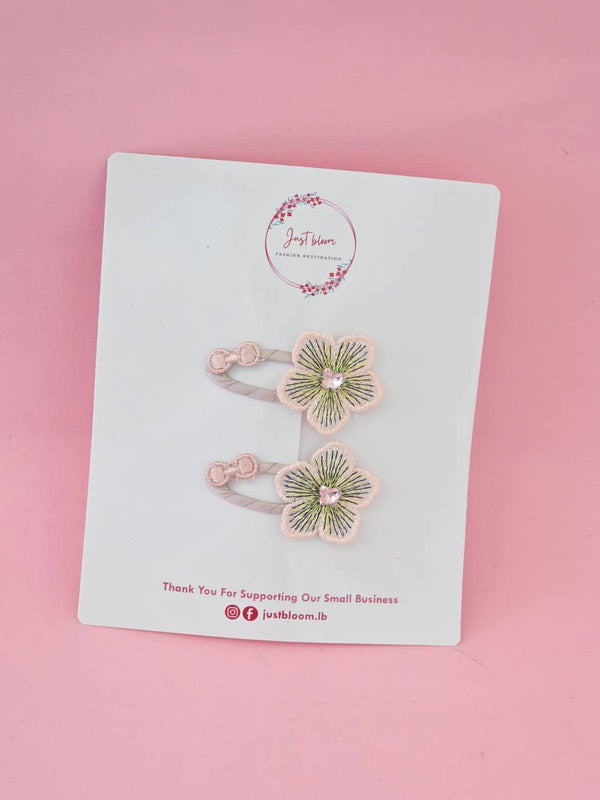 2pcs Elegant Flower Snap Clip