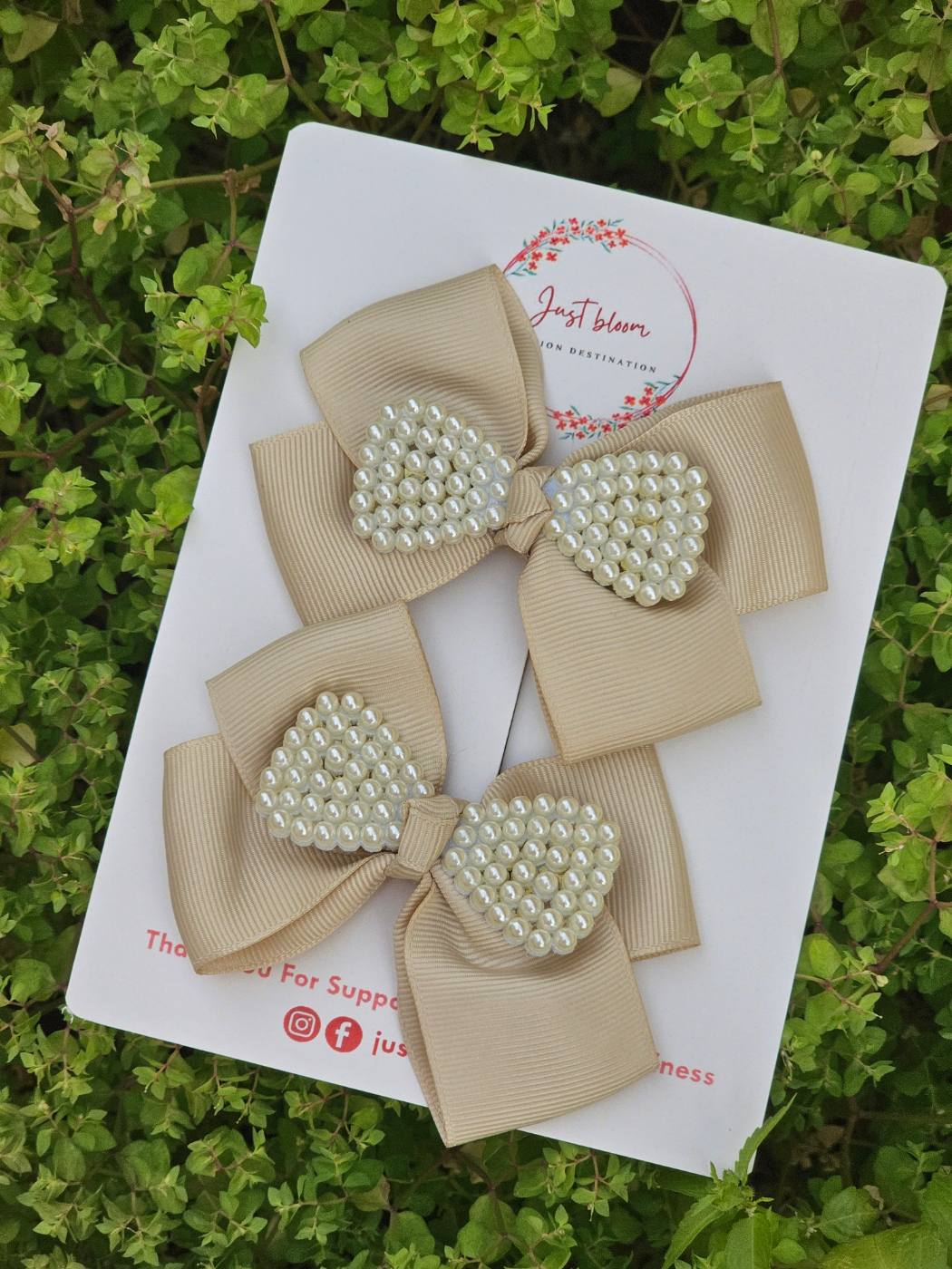 2pcs Big Bow Pearl Hair Clip