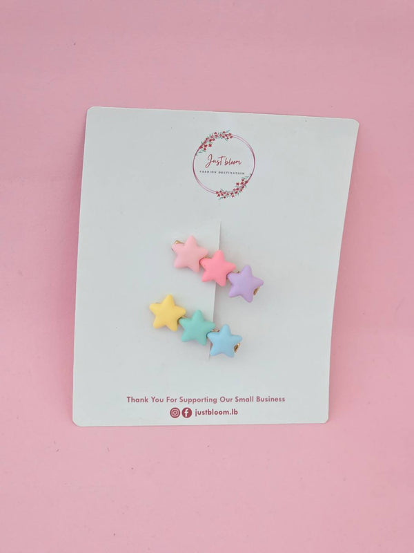 2pcs Pastel Colors Stars Hair Clip