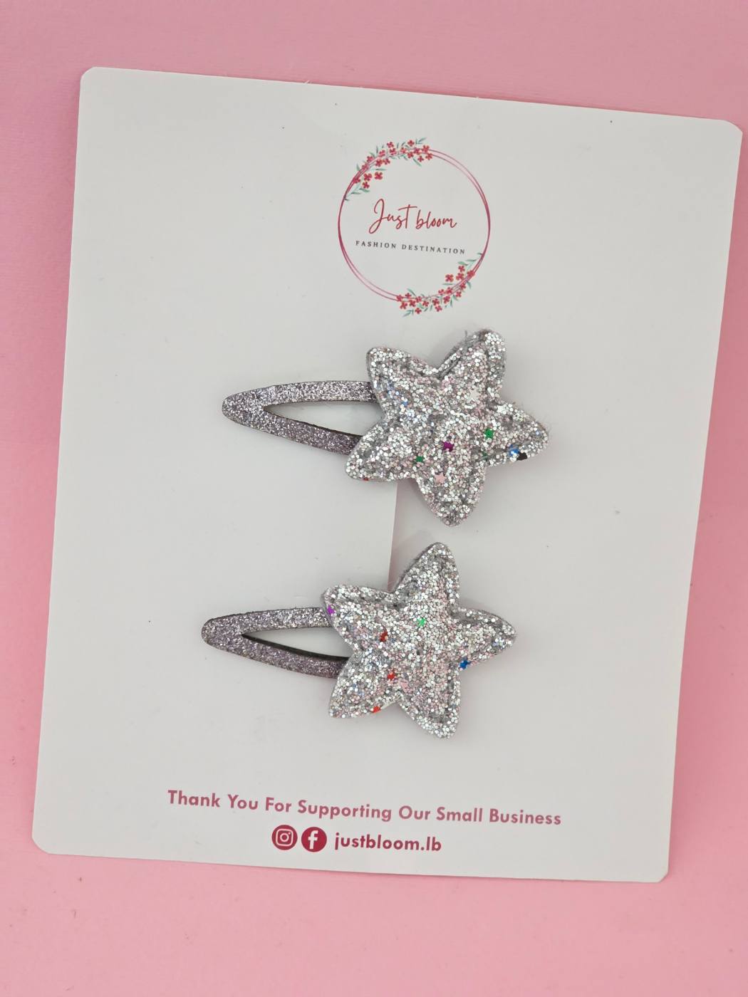 2pcs Glittery Star Snap Clip