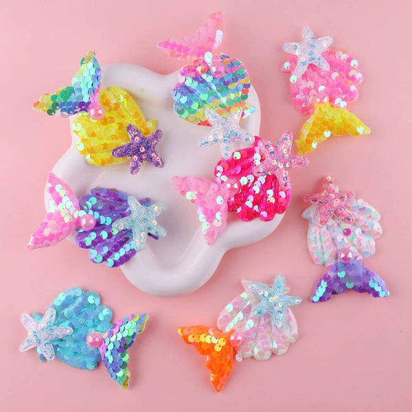 2pcs Shiny Mini Seashell/Mermaid Tail Hair clip