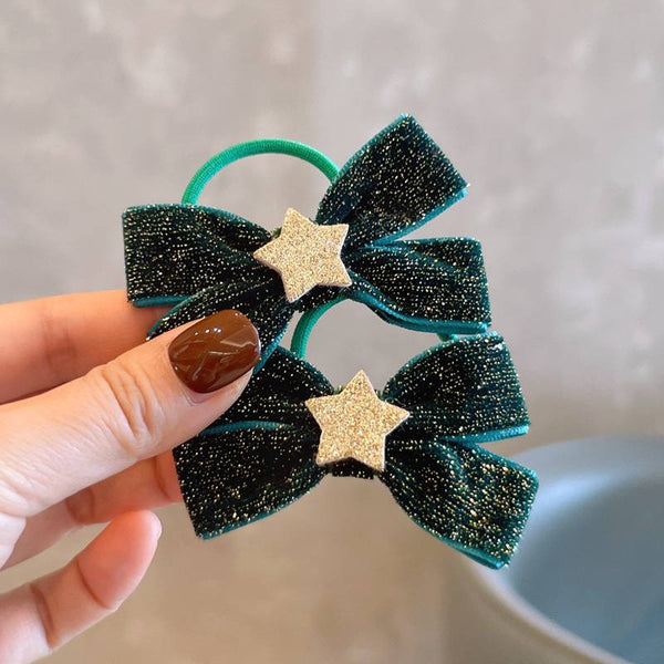 2pcs Emerald Green Hair Ties