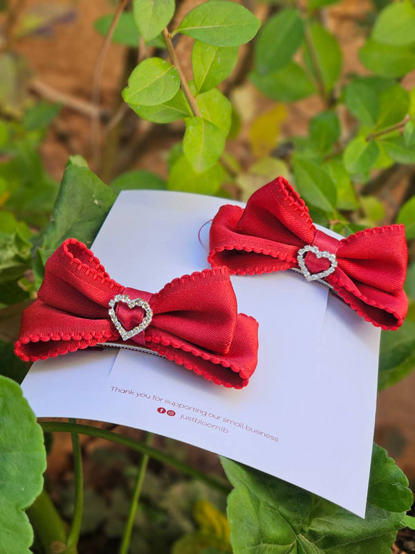 2pc Red Bow Hair Clip