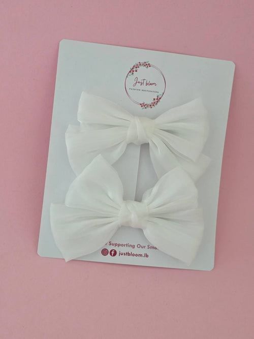 2pc Satin Bib bow Hair clip