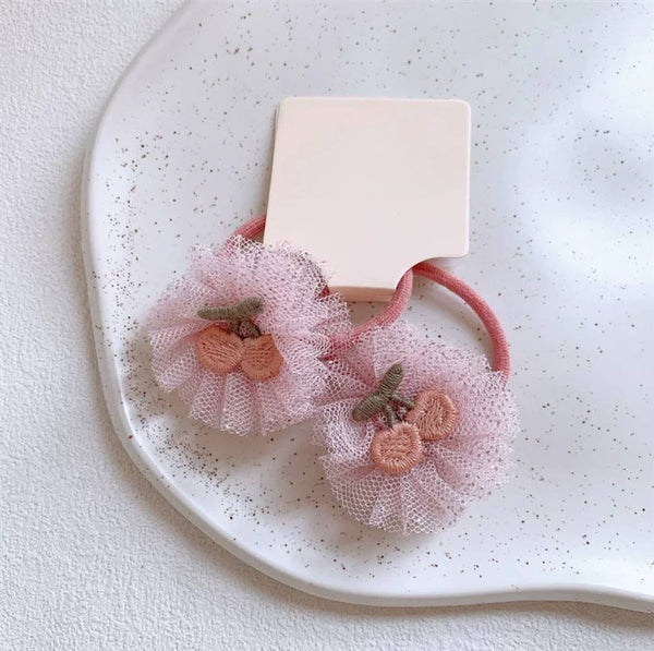 2pc Pink Garden Hair Ties