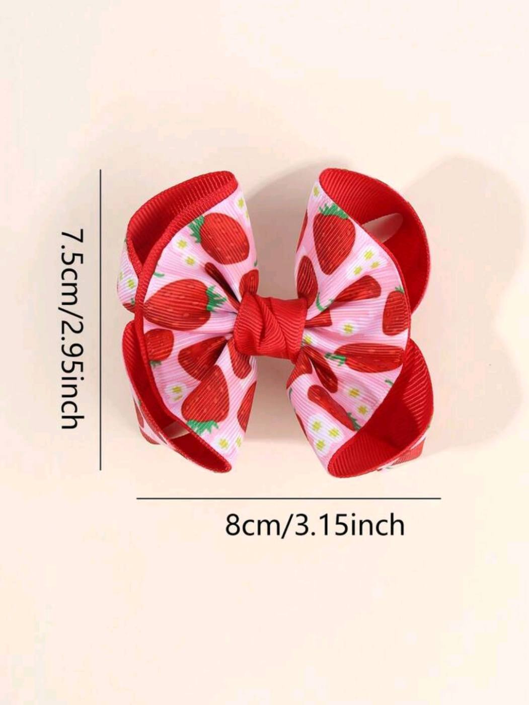 2pcs Big Bow Strawberry Hair clip